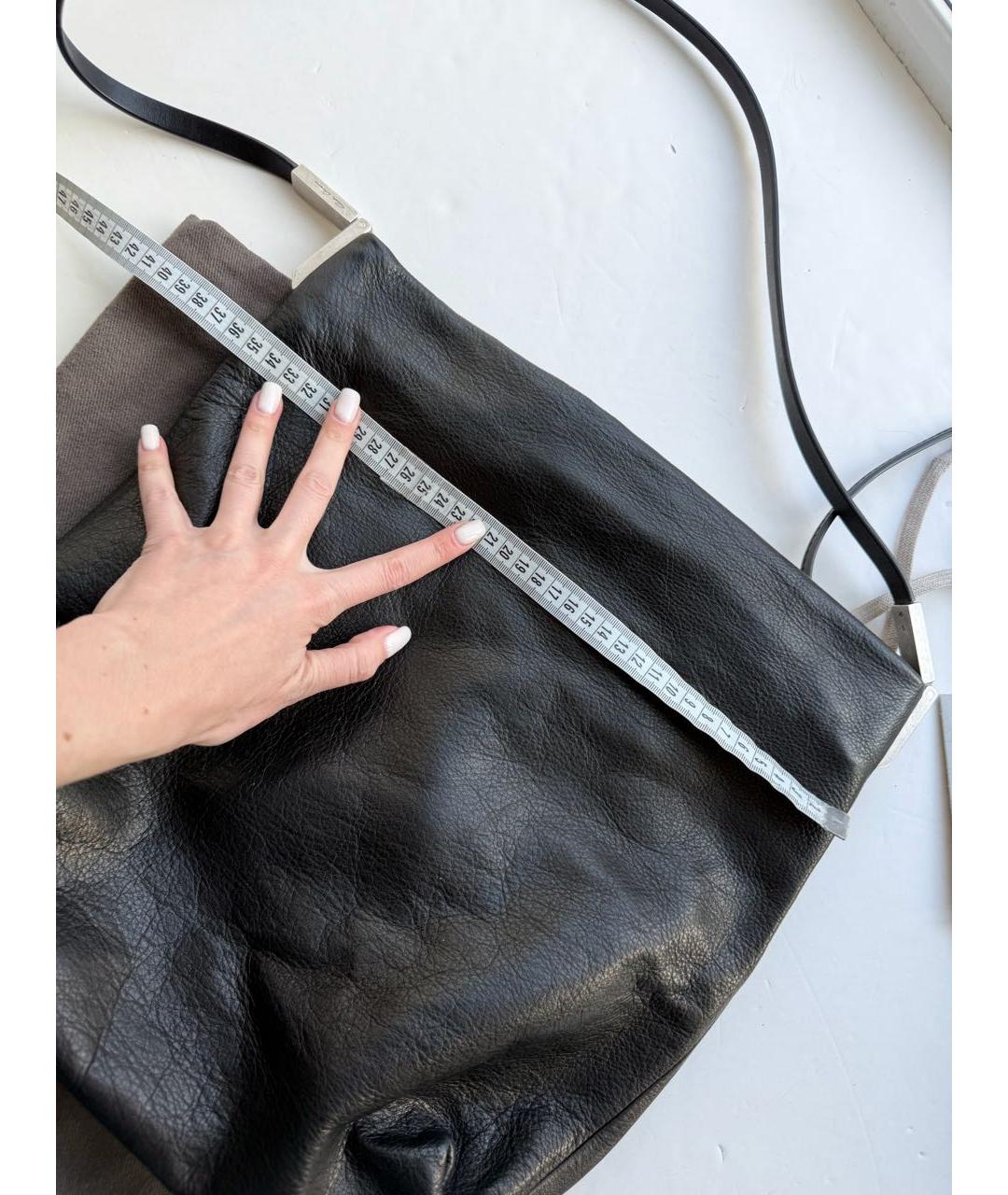 RICK OWENS Черная кожаная сумка через плечо, фото 6