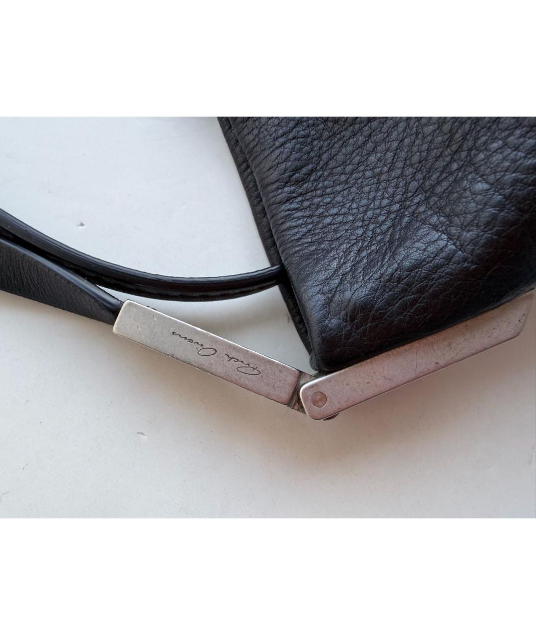 RICK OWENS Черная кожаная сумка через плечо, фото 2