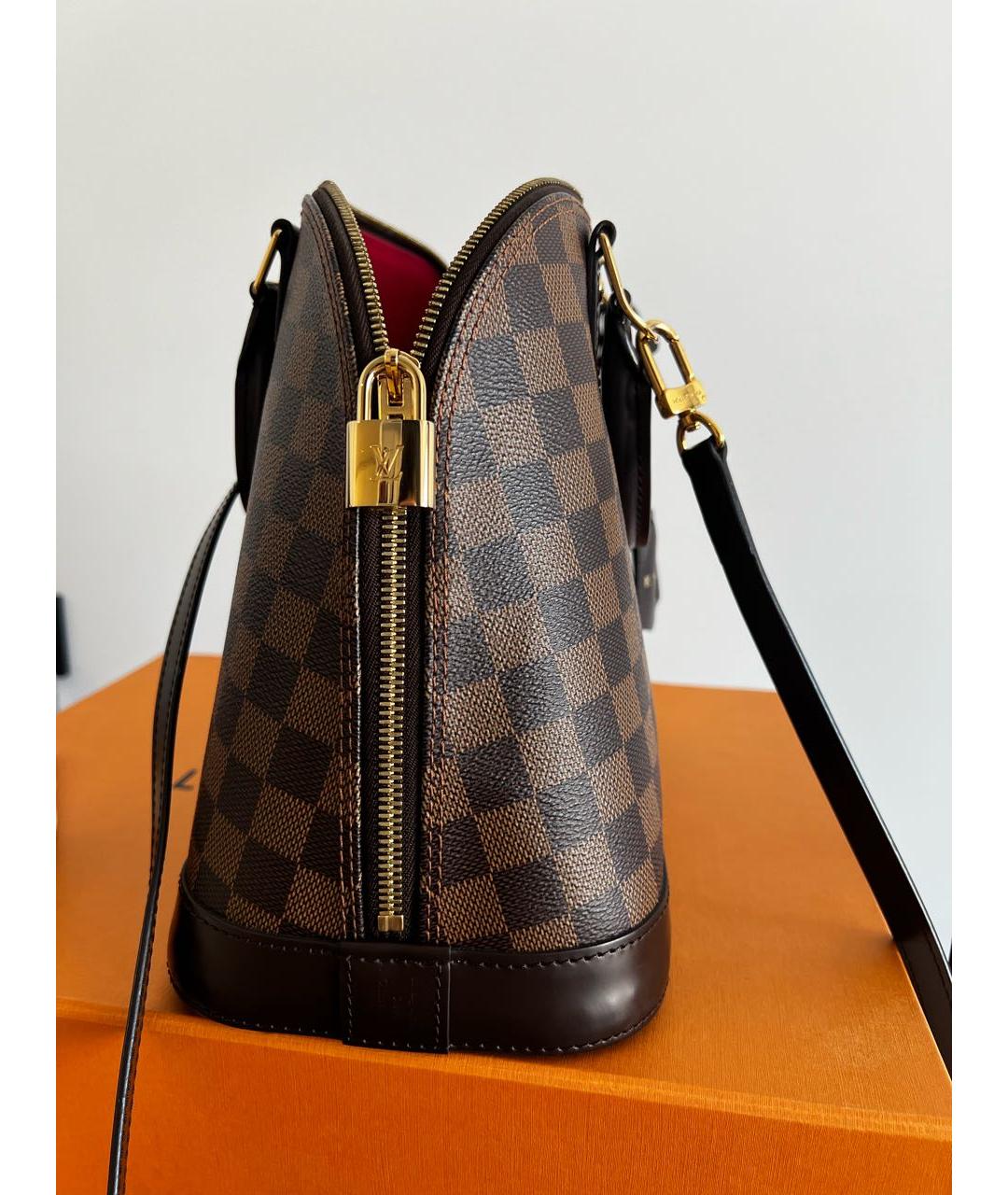 LOUIS VUITTON Коричневая кожаная сумка тоут, фото 2