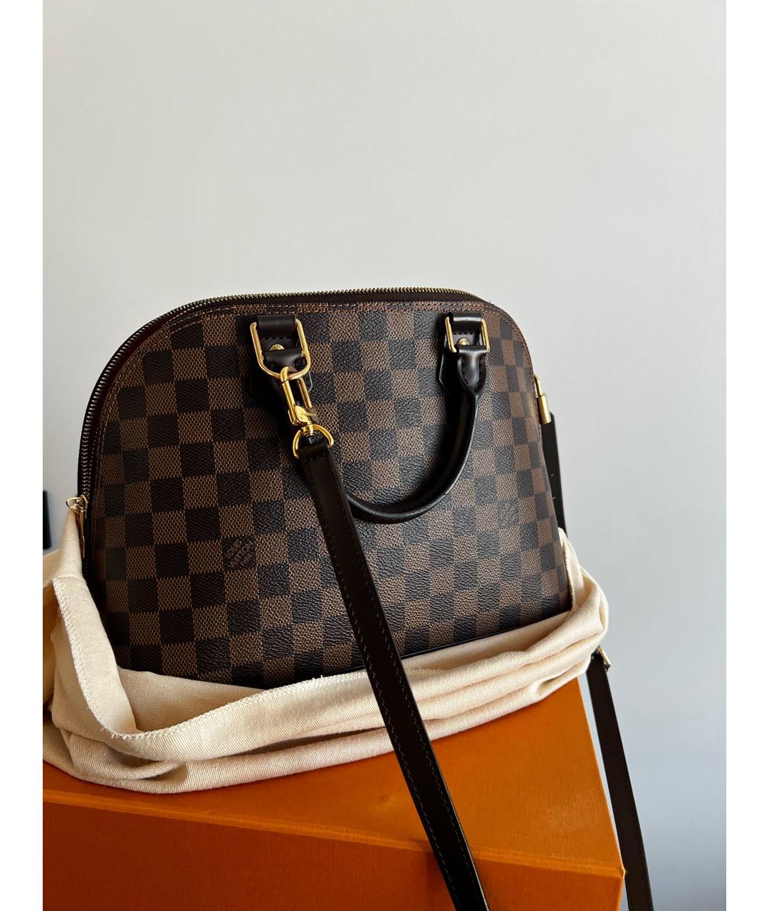 LOUIS VUITTON Коричневая кожаная сумка тоут, фото 3