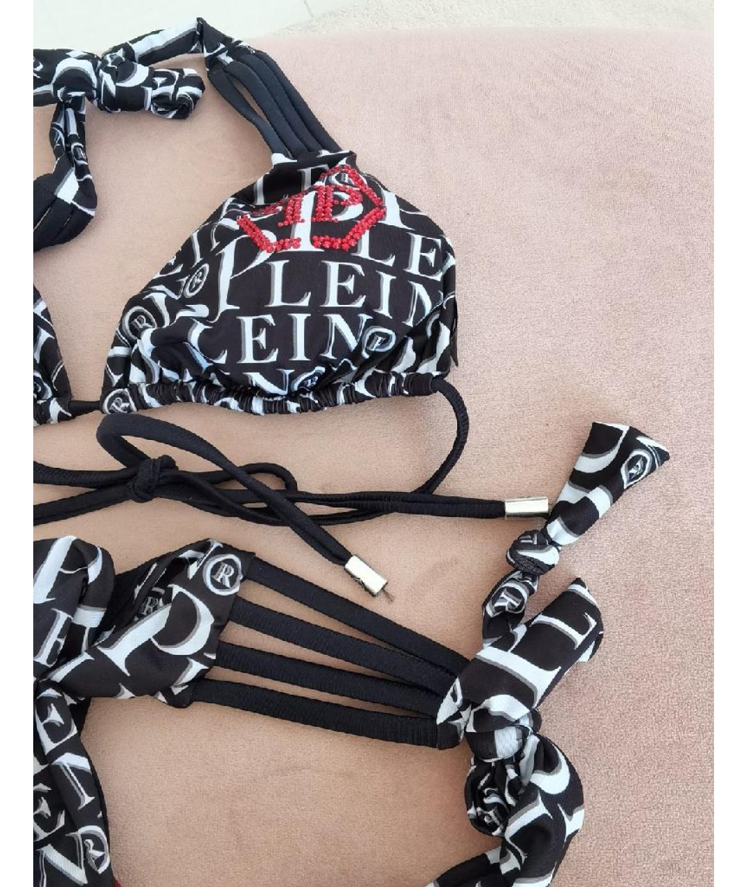 PHILIPP PLEIN Черный полиэстеровый купальник, фото 3