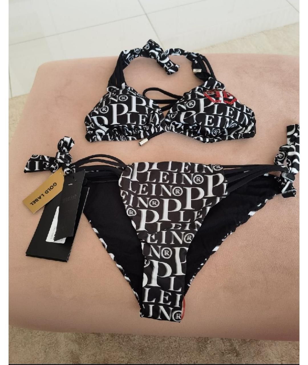 PHILIPP PLEIN Черный полиэстеровый купальник, фото 9