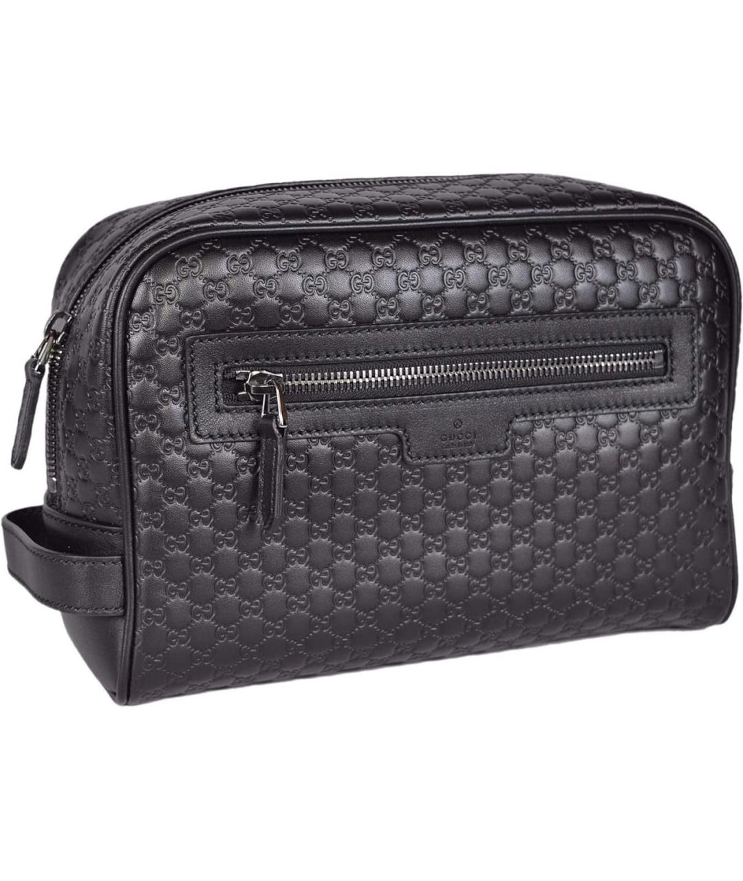 GUCCI Черная кожаная барсетка, фото 9