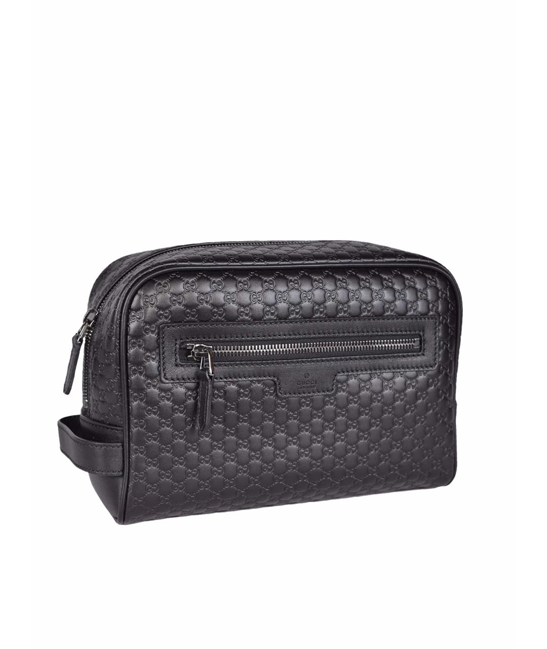 GUCCI Черная кожаная барсетка, фото 1