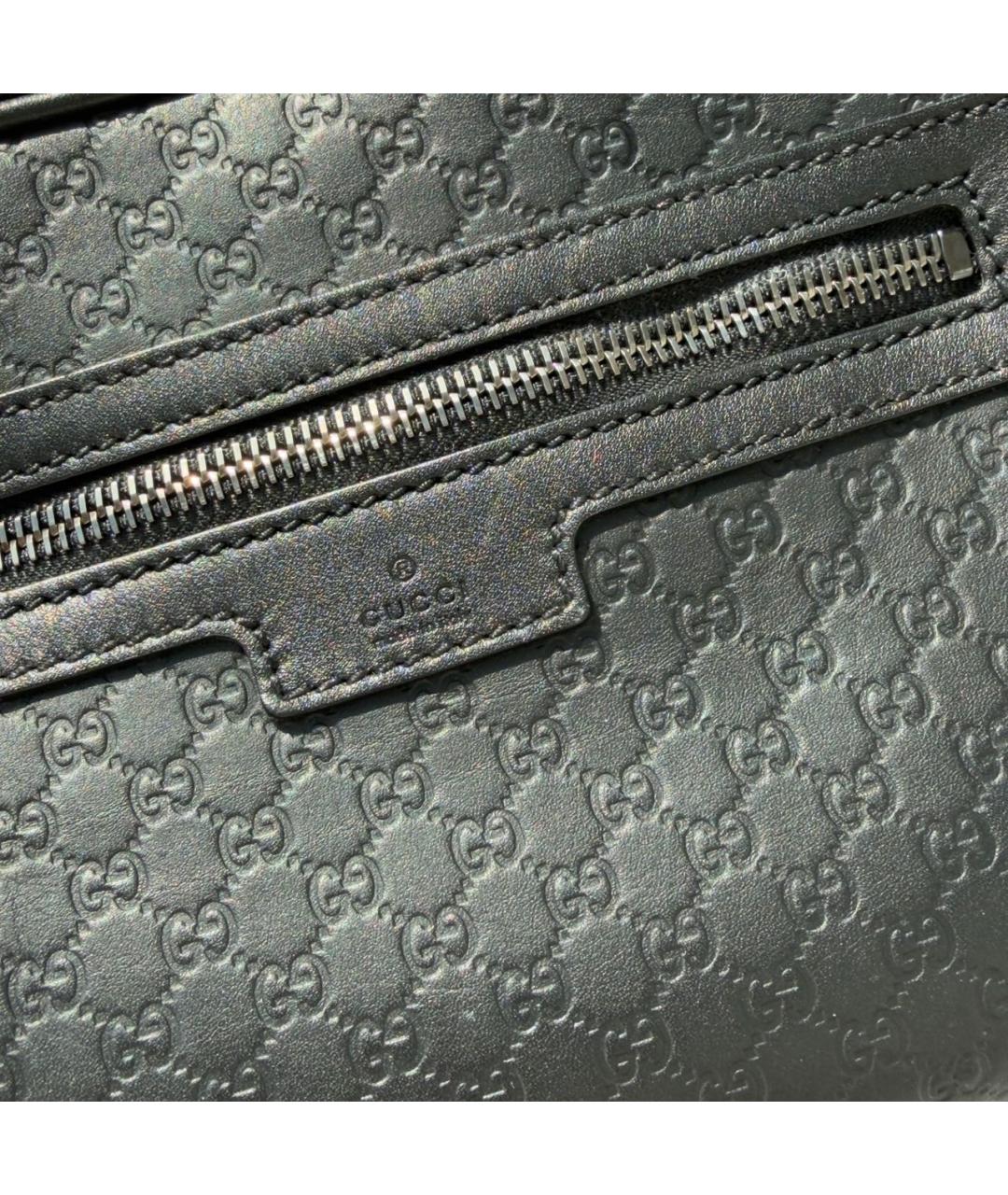 GUCCI Черная кожаная барсетка, фото 5