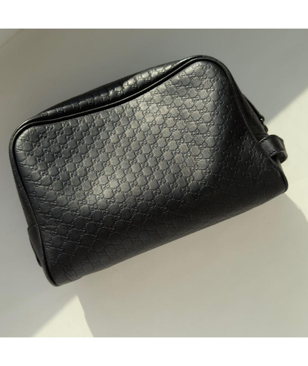 GUCCI Черная кожаная барсетка, фото 3