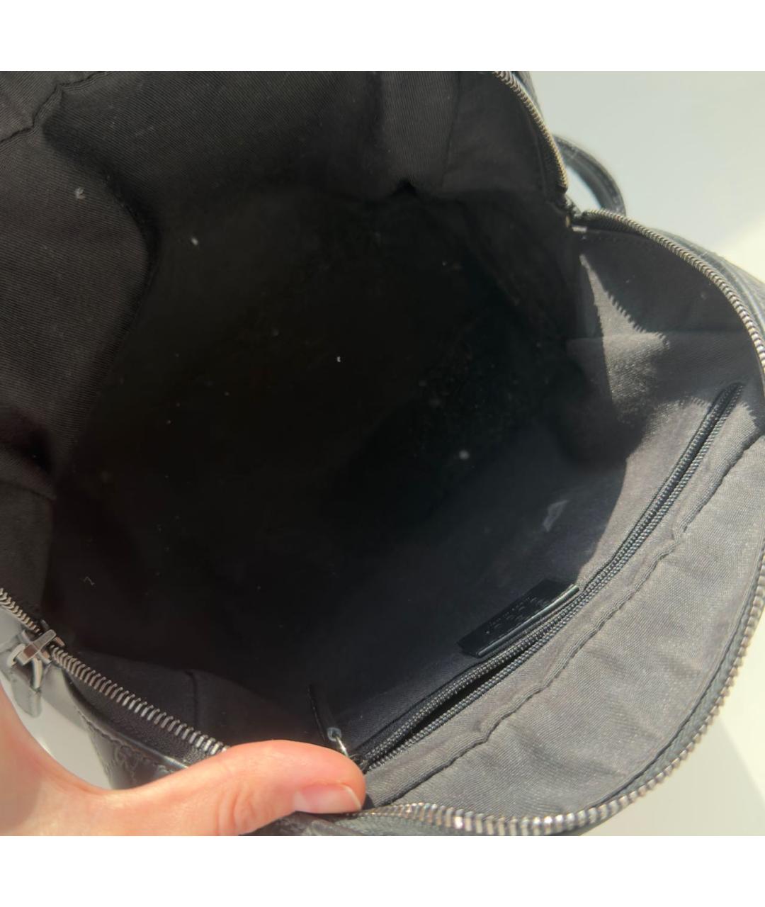 GUCCI Черная кожаная барсетка, фото 4