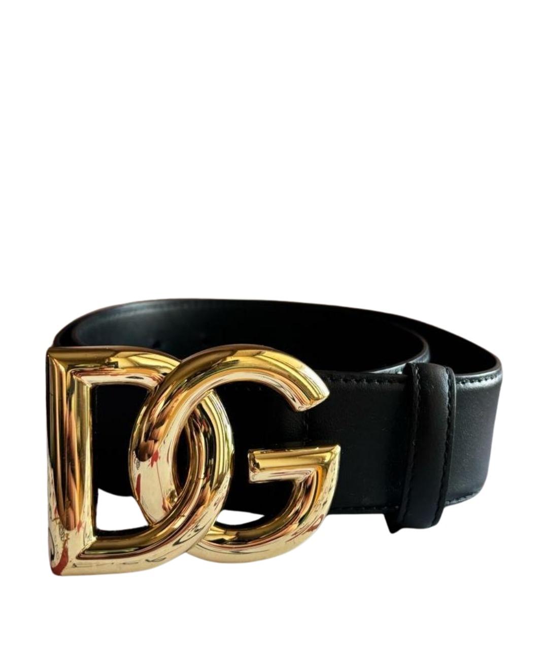 DOLCE&GABBANA Черный кожаный ремень, фото 1