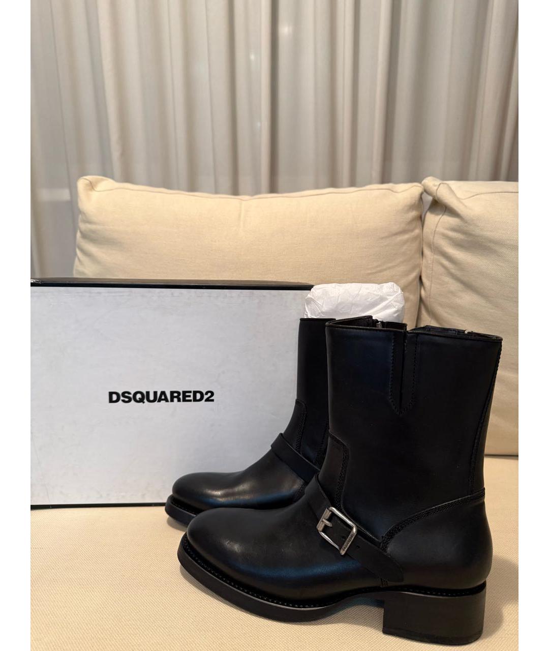 DSQUARED2 Черные кожаные ботинки, фото 5