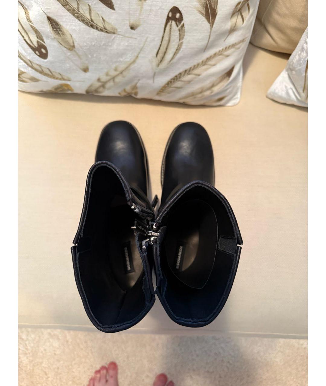 DSQUARED2 Черные кожаные ботинки, фото 3