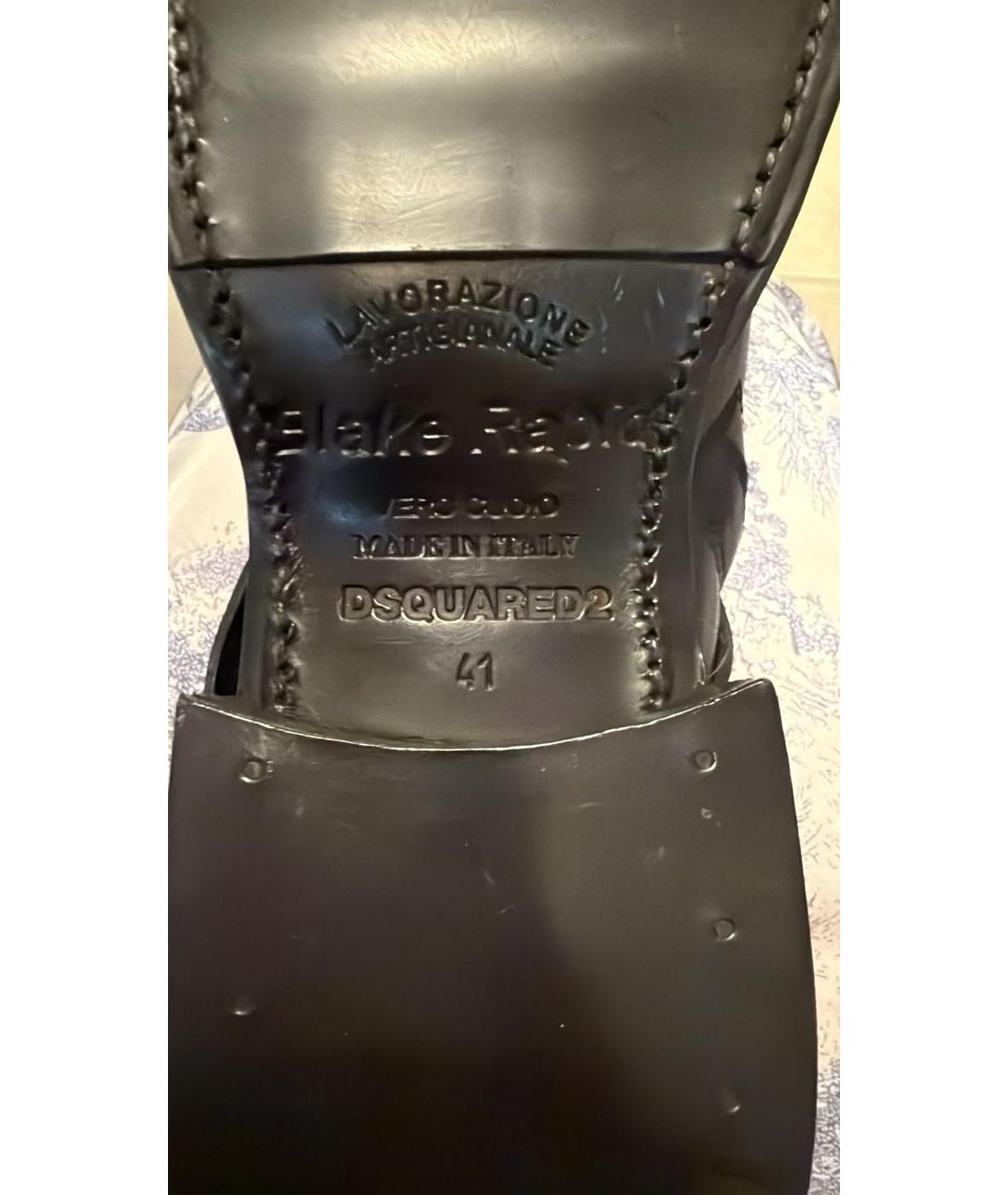 DSQUARED2 Черные кожаные ботинки, фото 6