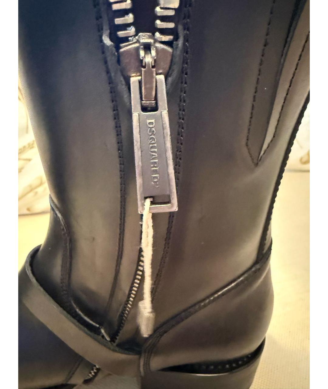 DSQUARED2 Черные кожаные ботинки, фото 7
