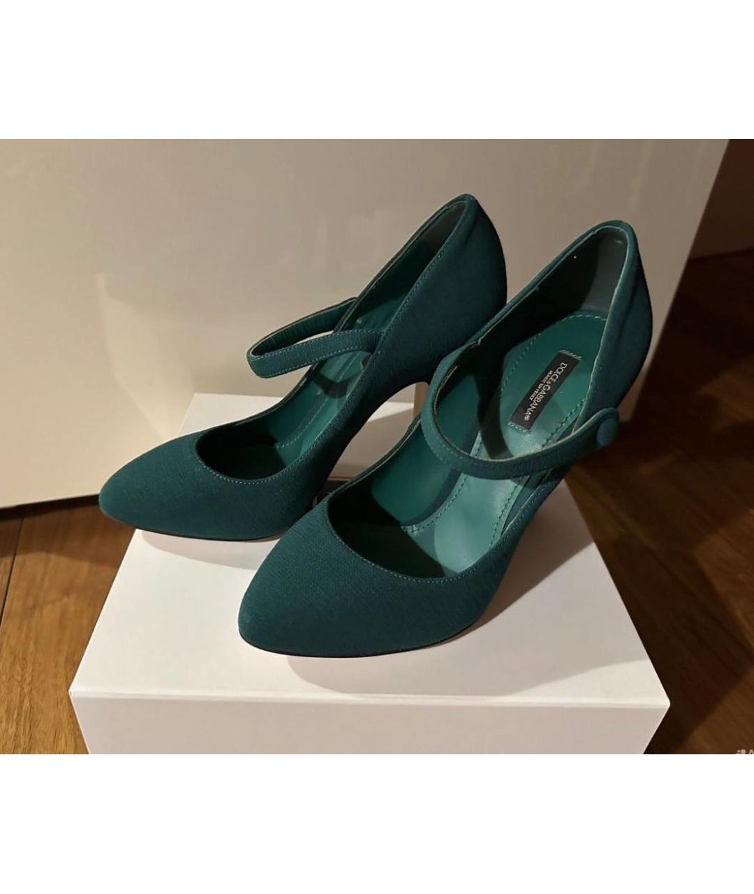 DOLCE&GABBANA Зеленые текстильные туфли, фото 3