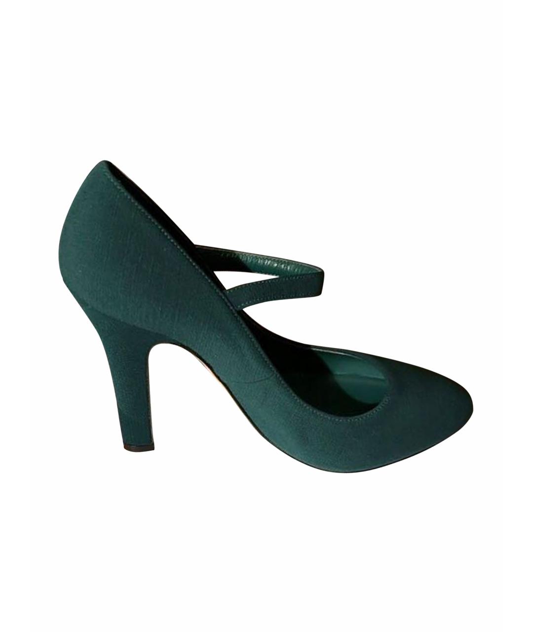 DOLCE&GABBANA Зеленые текстильные туфли, фото 1