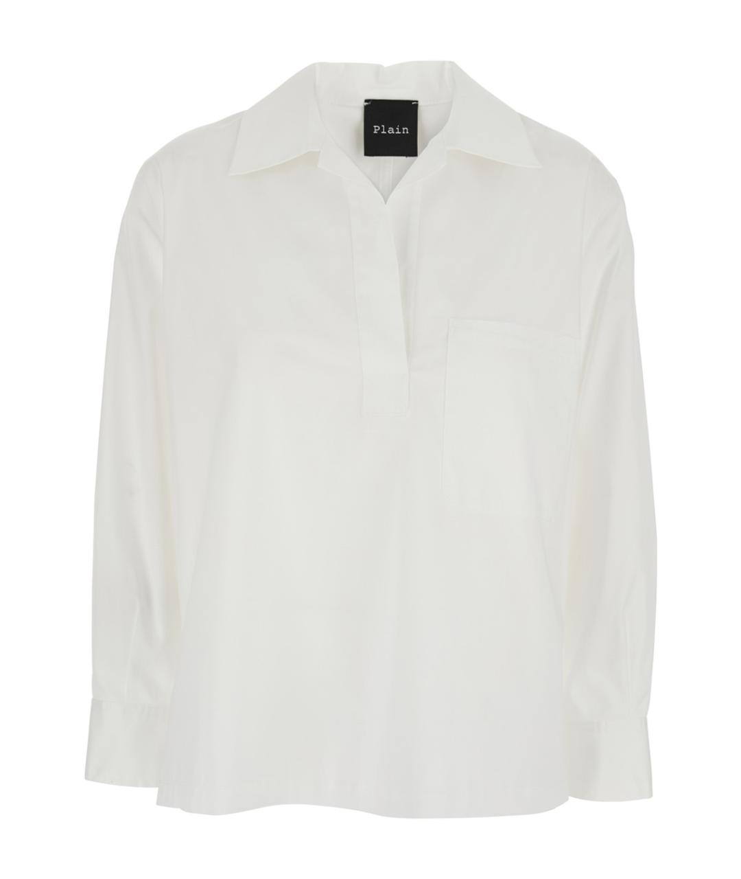 PLAIN Белая хлопковая рубашка, фото 1