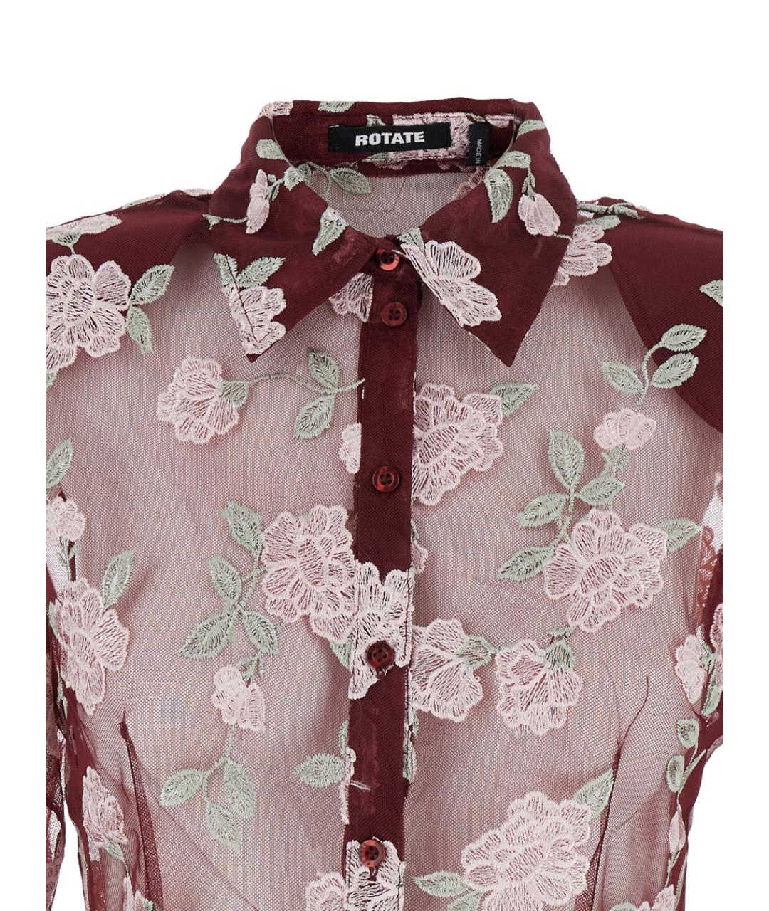 ROTATE Бордовая полиэстеровая рубашка, фото 3