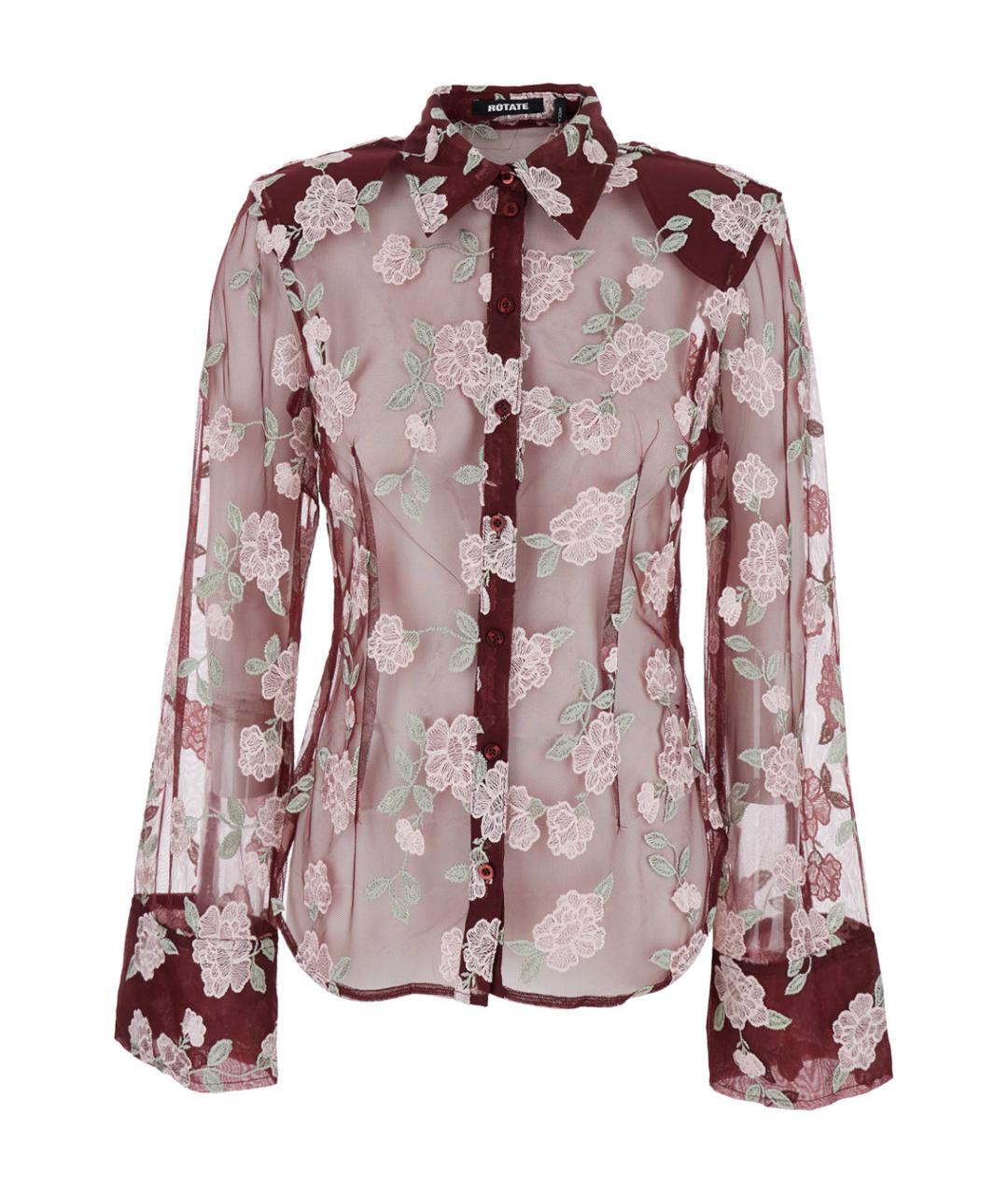 ROTATE Бордовая полиэстеровая рубашка, фото 1