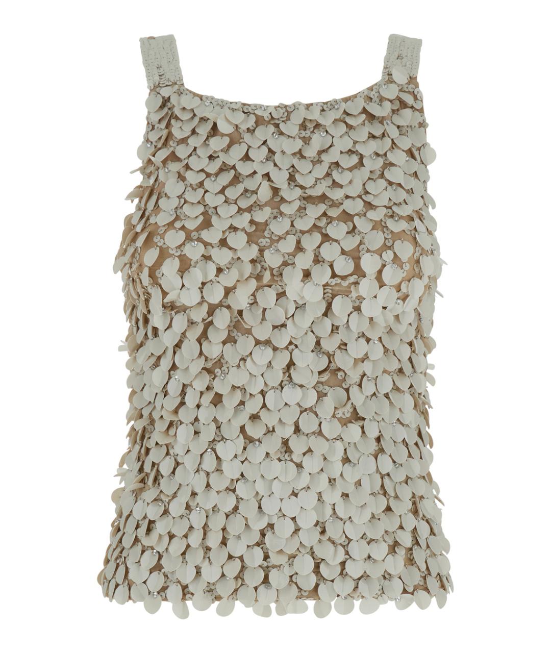 P.A.R.O.S.H. Бежевая полиамидовая майка, фото 1