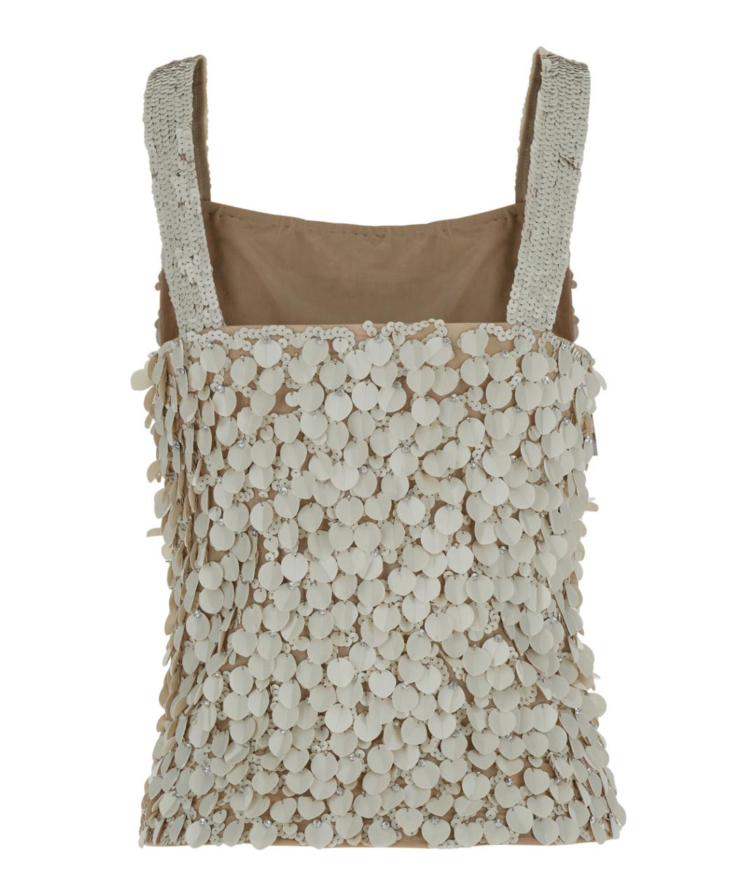 P.A.R.O.S.H. Бежевая полиамидовая майка, фото 2