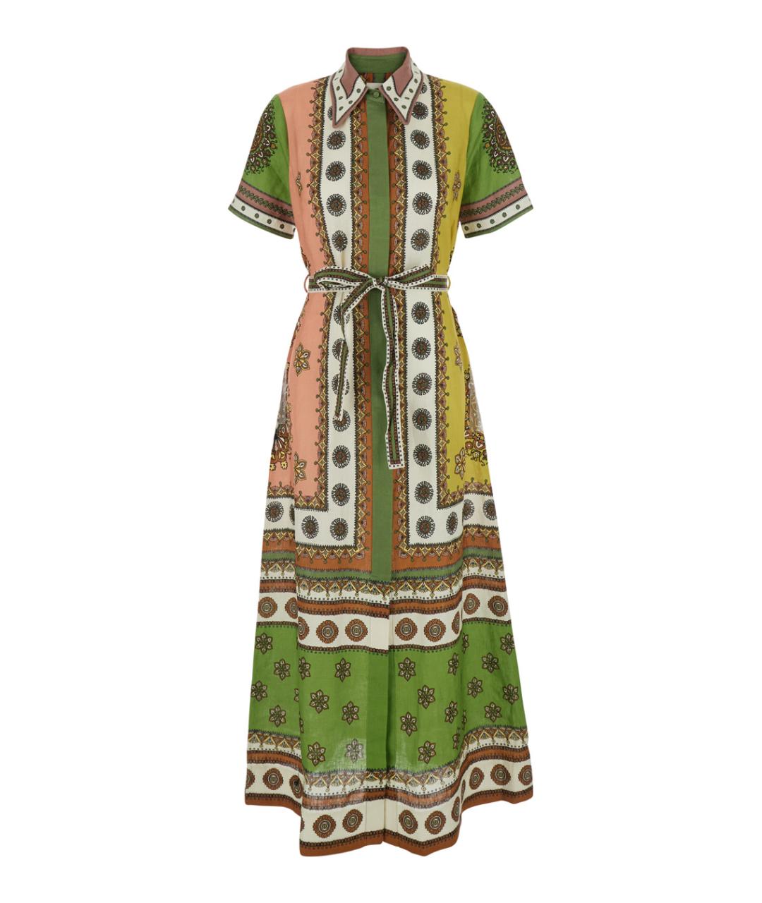 Alemais Мульти льняное повседневное платье, фото 1