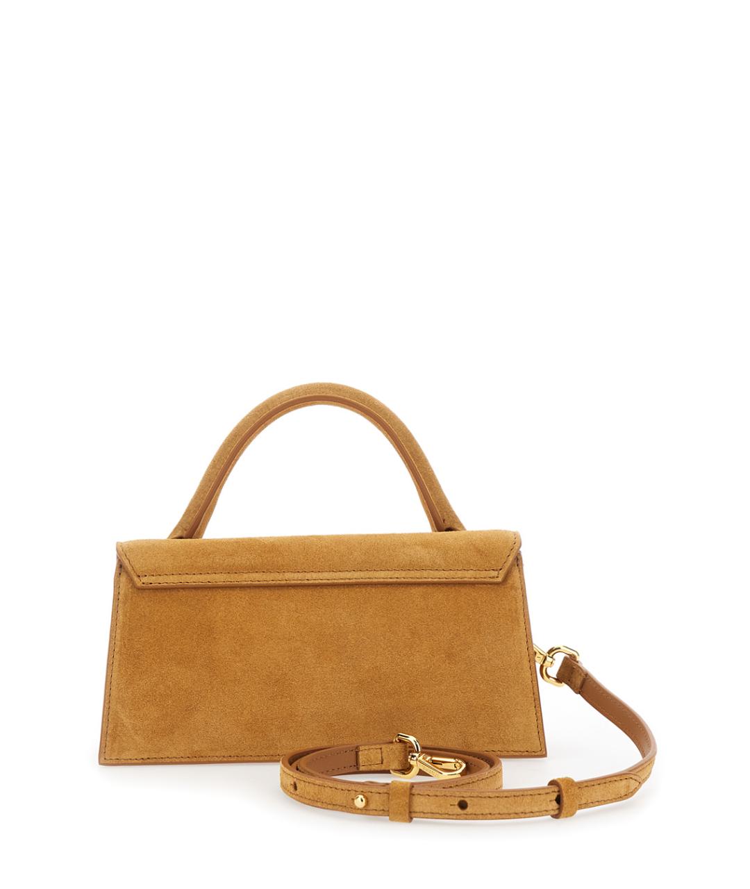 JACQUEMUS Коричневая кожаная сумка с короткими ручками, фото 2