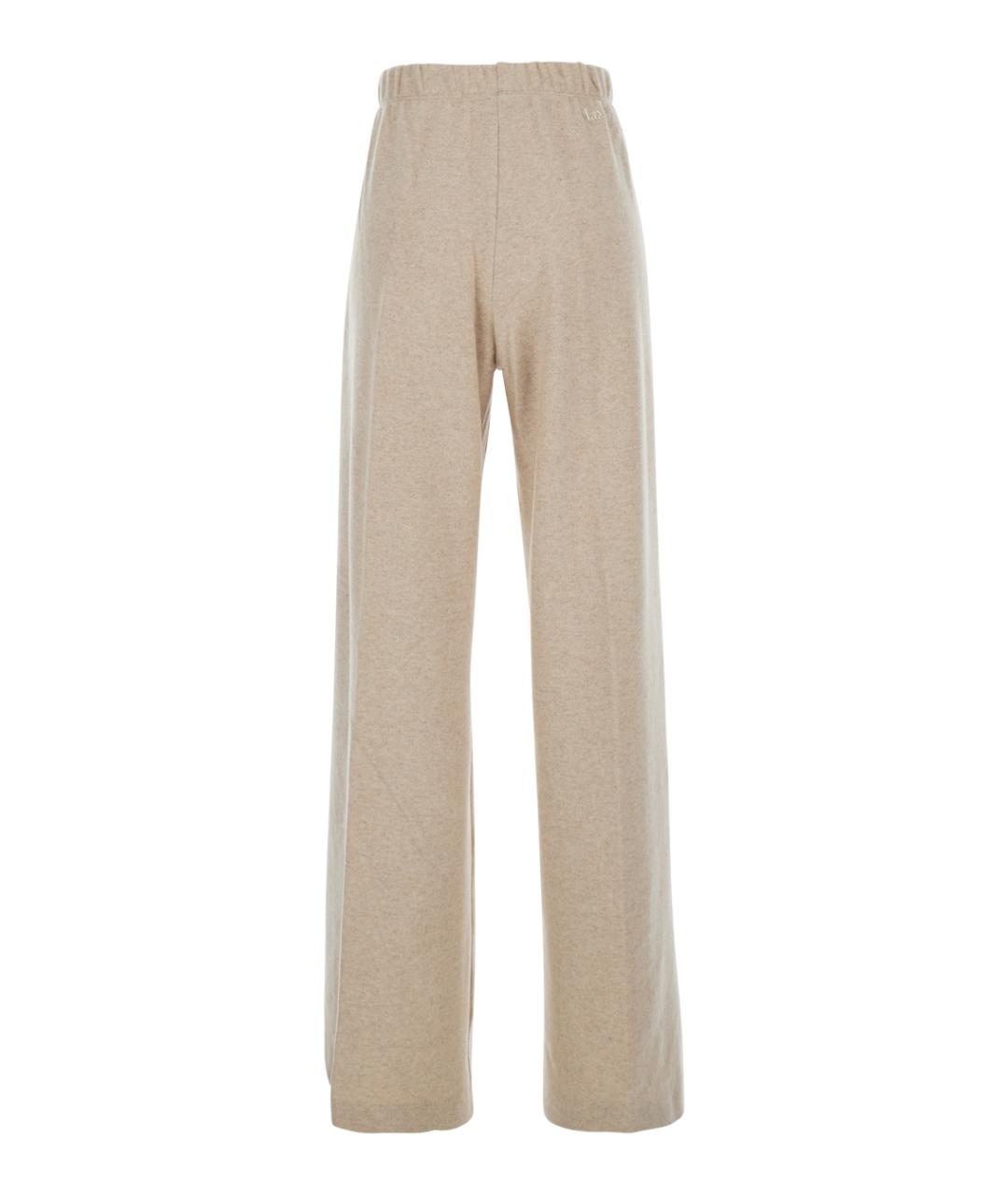 MAXMARA PURE Бежевые кашемировые прямые брюки, фото 2