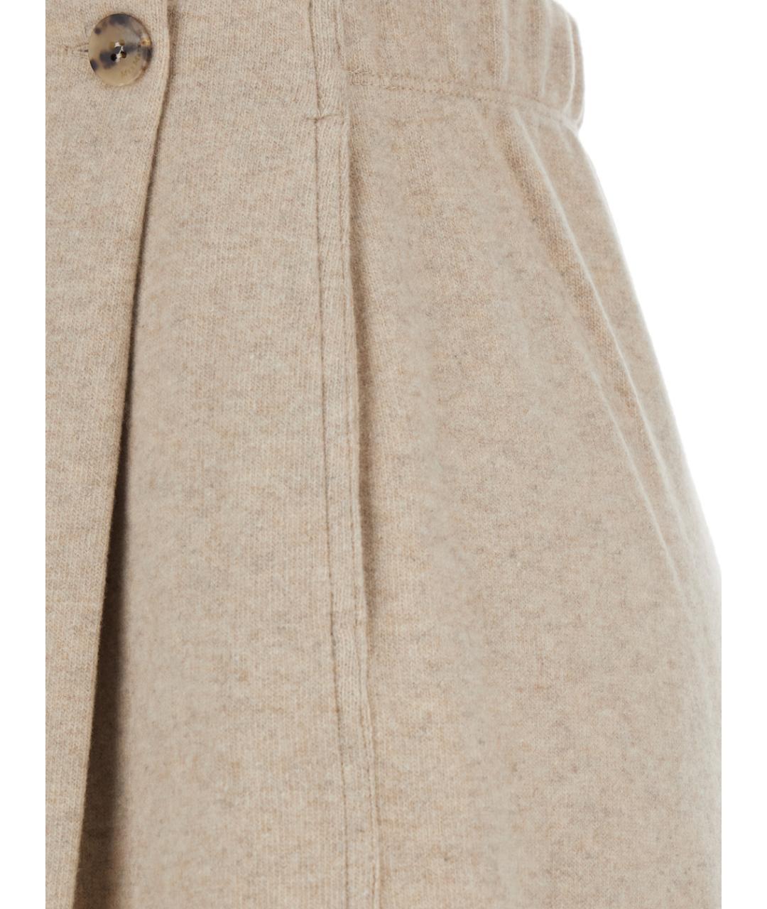 MAXMARA PURE Бежевые кашемировые прямые брюки, фото 3