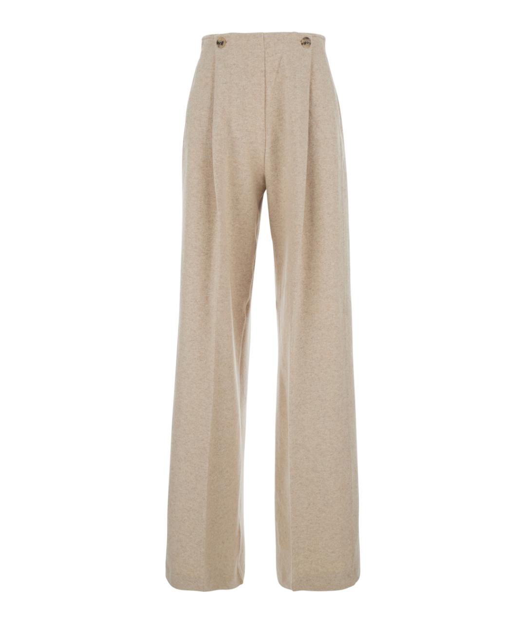 MAXMARA PURE Бежевые кашемировые прямые брюки, фото 1