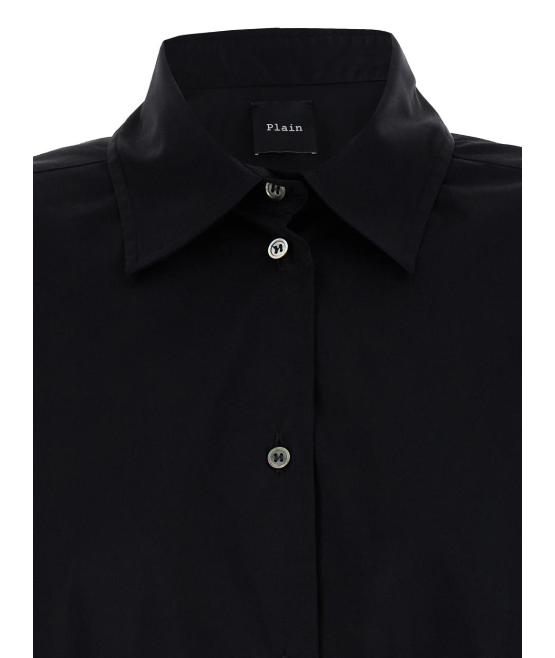 PLAIN Черная хлопковая рубашка, фото 3