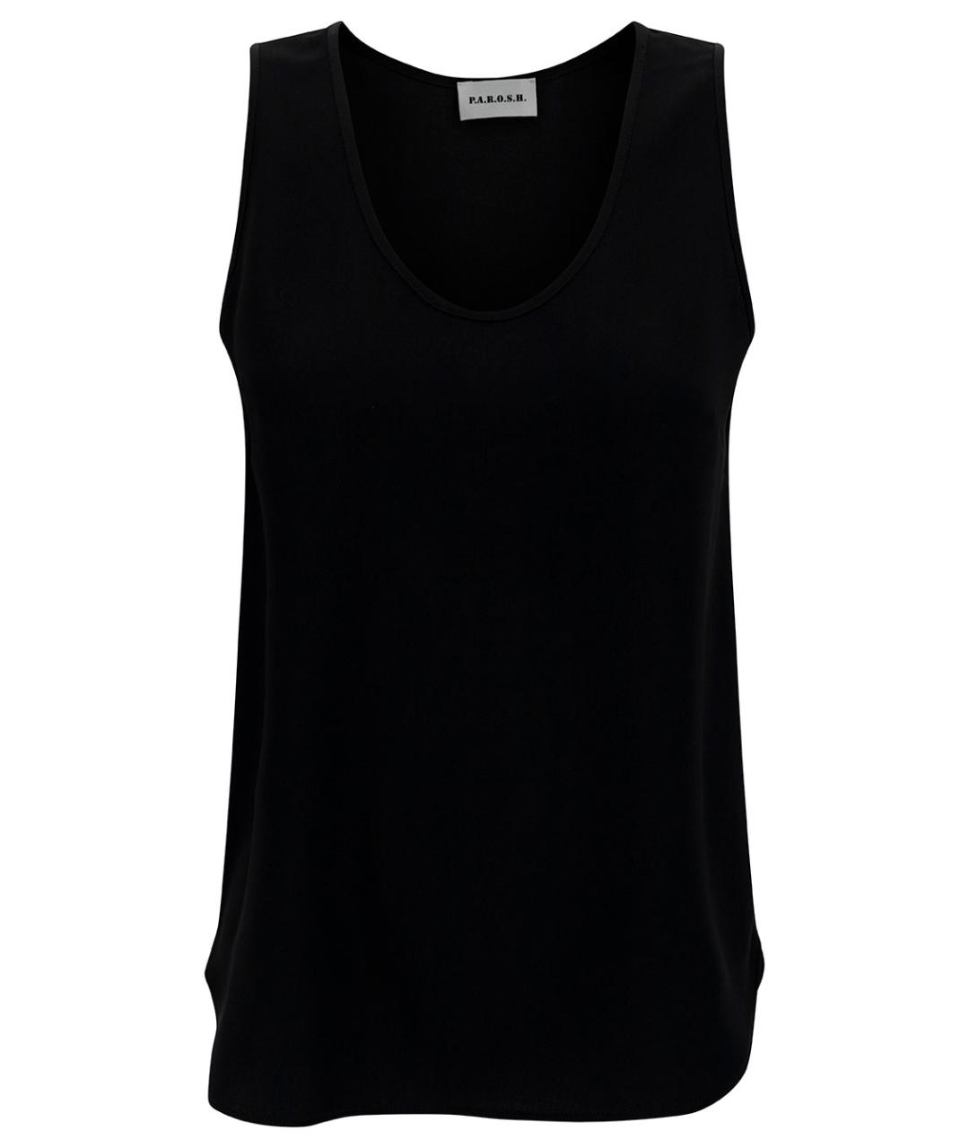 P.A.R.O.S.H. Черная полиамидовая блузы, фото 1