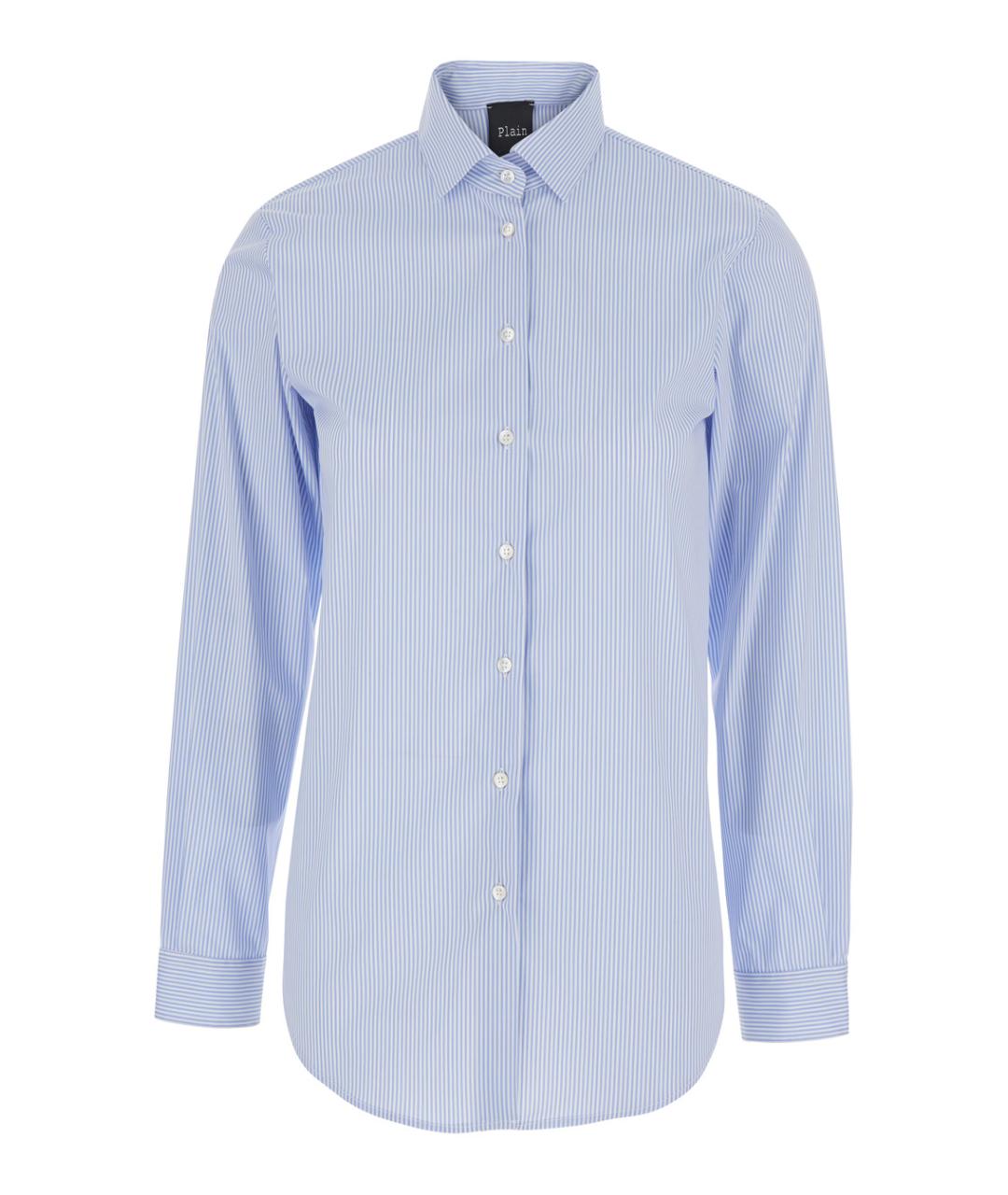 PLAIN Голубая хлопковая рубашка, фото 1