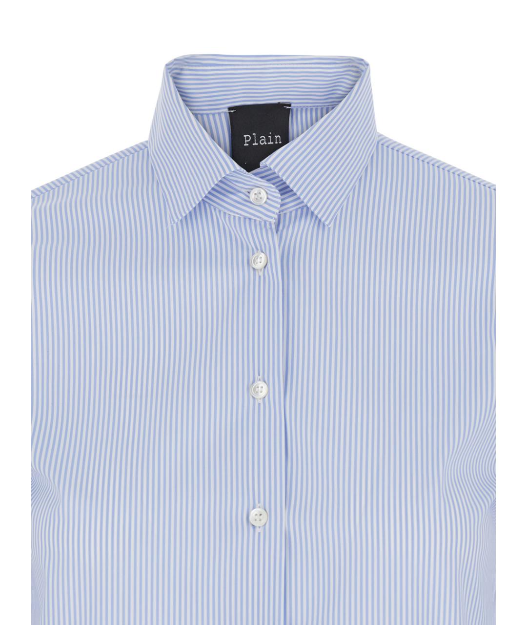 PLAIN Голубая хлопковая рубашка, фото 3