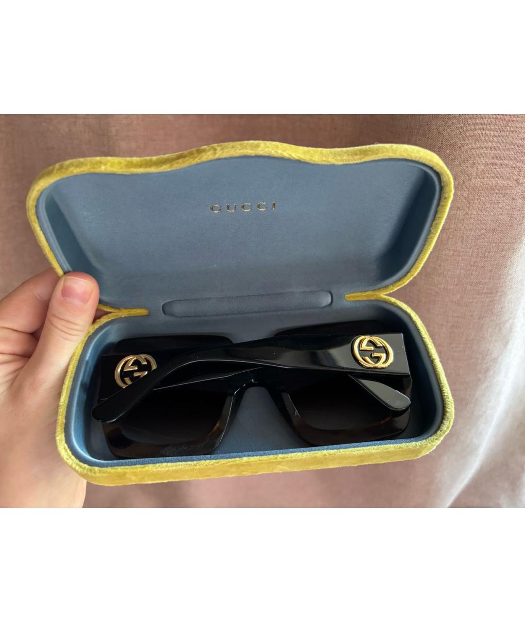 GUCCI Коричневые пластиковые солнцезащитные очки, фото 3