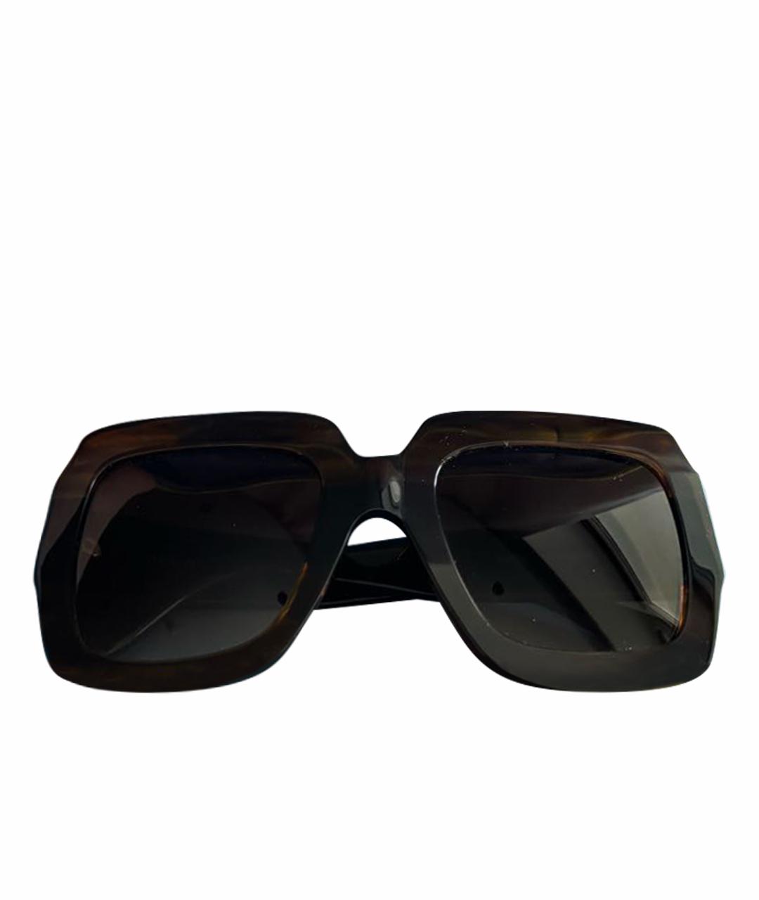 GUCCI Коричневые пластиковые солнцезащитные очки, фото 1