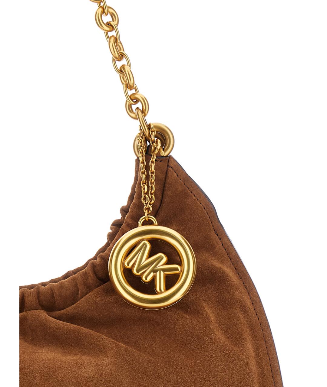 MICHAEL MICHAEL KORS Коричневая кожаная сумка через плечо, фото 3