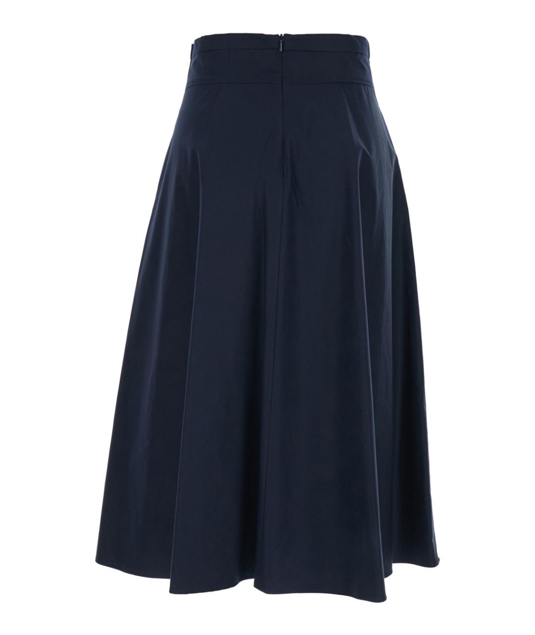 MAX MARA STUDIO Синяя хлопковая юбка миди, фото 2