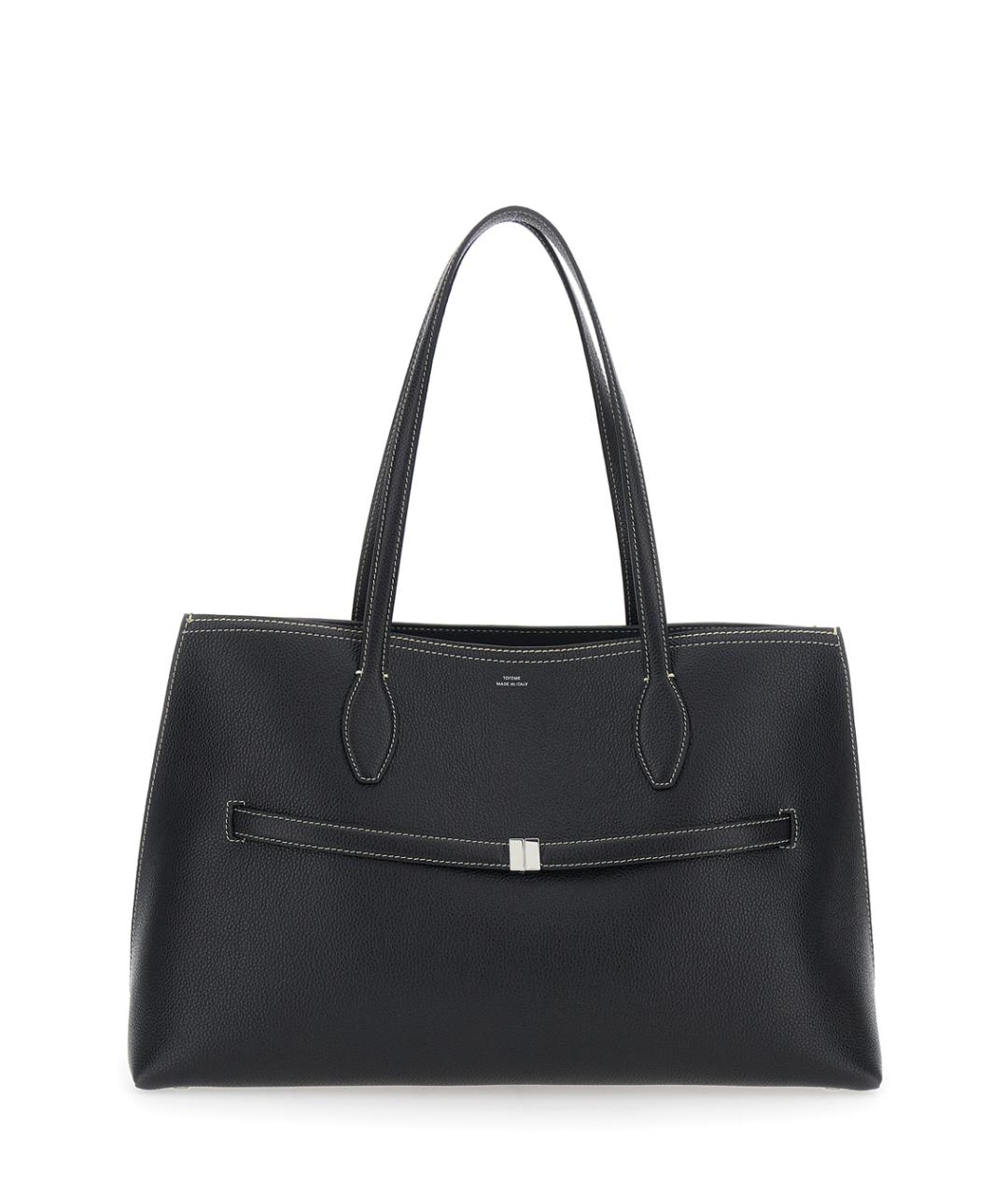 TOTEME Черная кожаная сумка тоут, фото 1