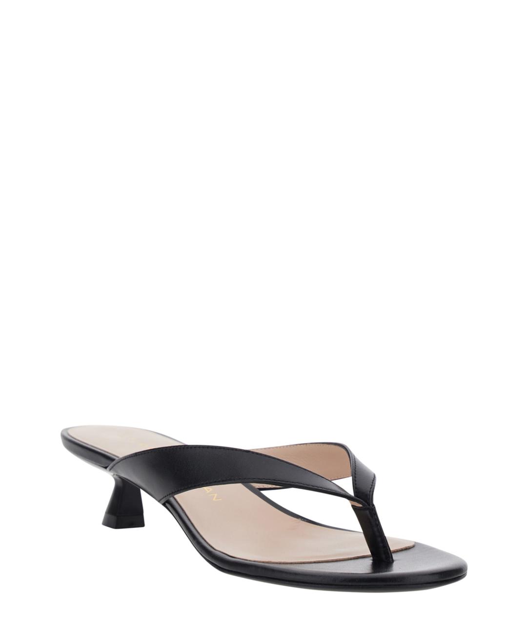 STUART WEITZMAN Черные кожаные сандалии, фото 2