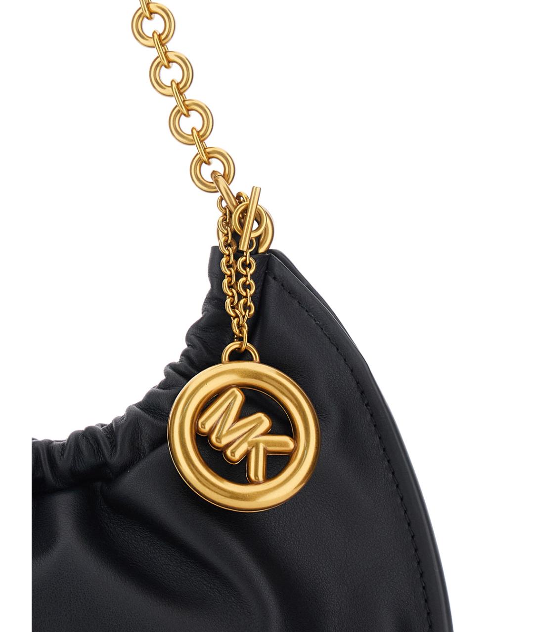 MICHAEL MICHAEL KORS Черная кожаная сумка через плечо, фото 3