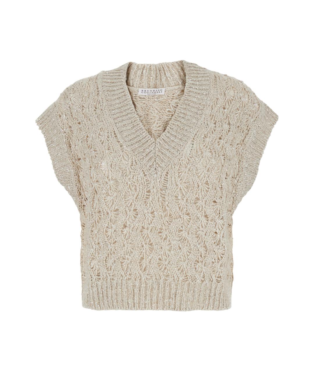 BRUNELLO CUCINELLI Бежевый джемпер / свитер, фото 1