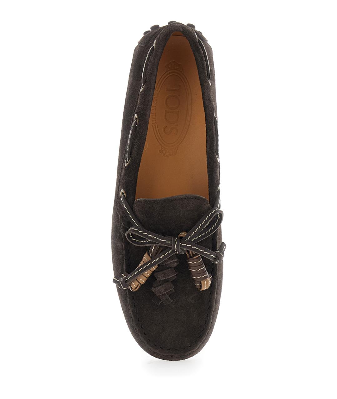 TOD'S Коричневые замшевые лоферы, фото 4