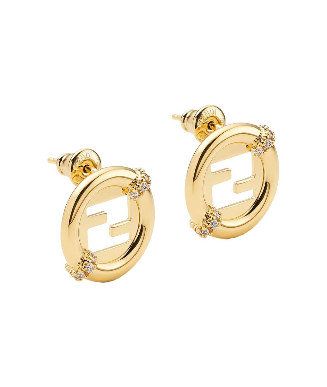 FENDI Золотые латунные серьги, фото 1