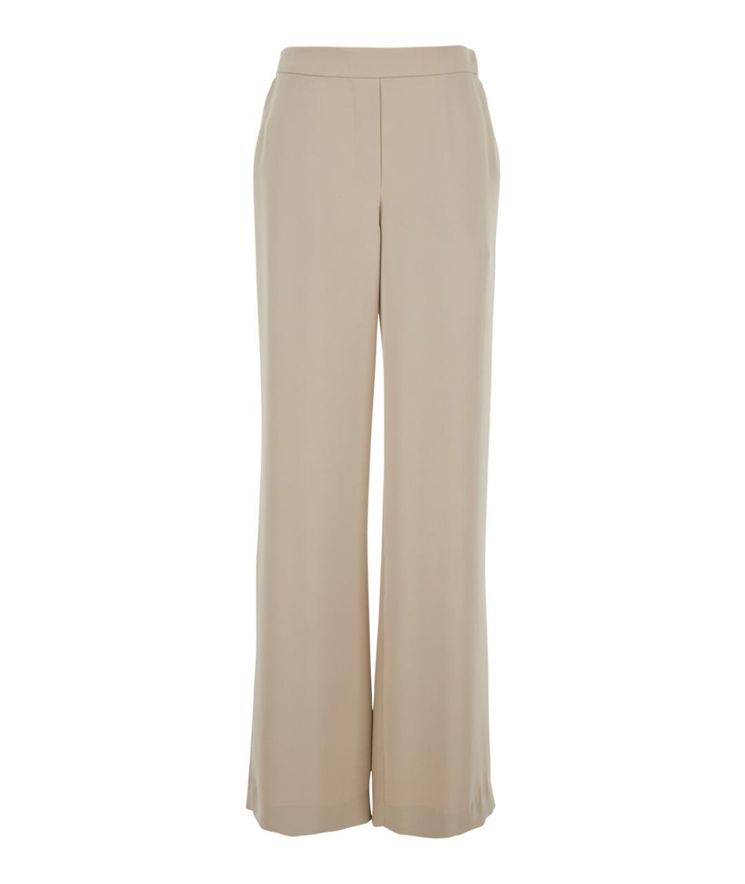 P.A.R.O.S.H. Бежевые полиэстеровые прямые брюки, фото 1