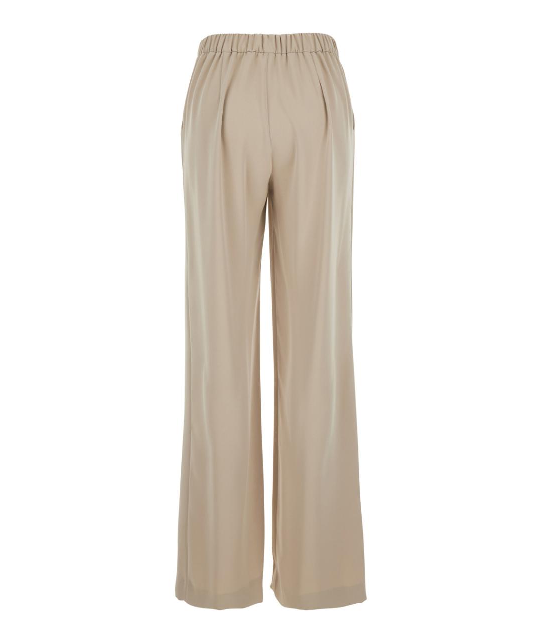 P.A.R.O.S.H. Бежевые полиэстеровые прямые брюки, фото 2