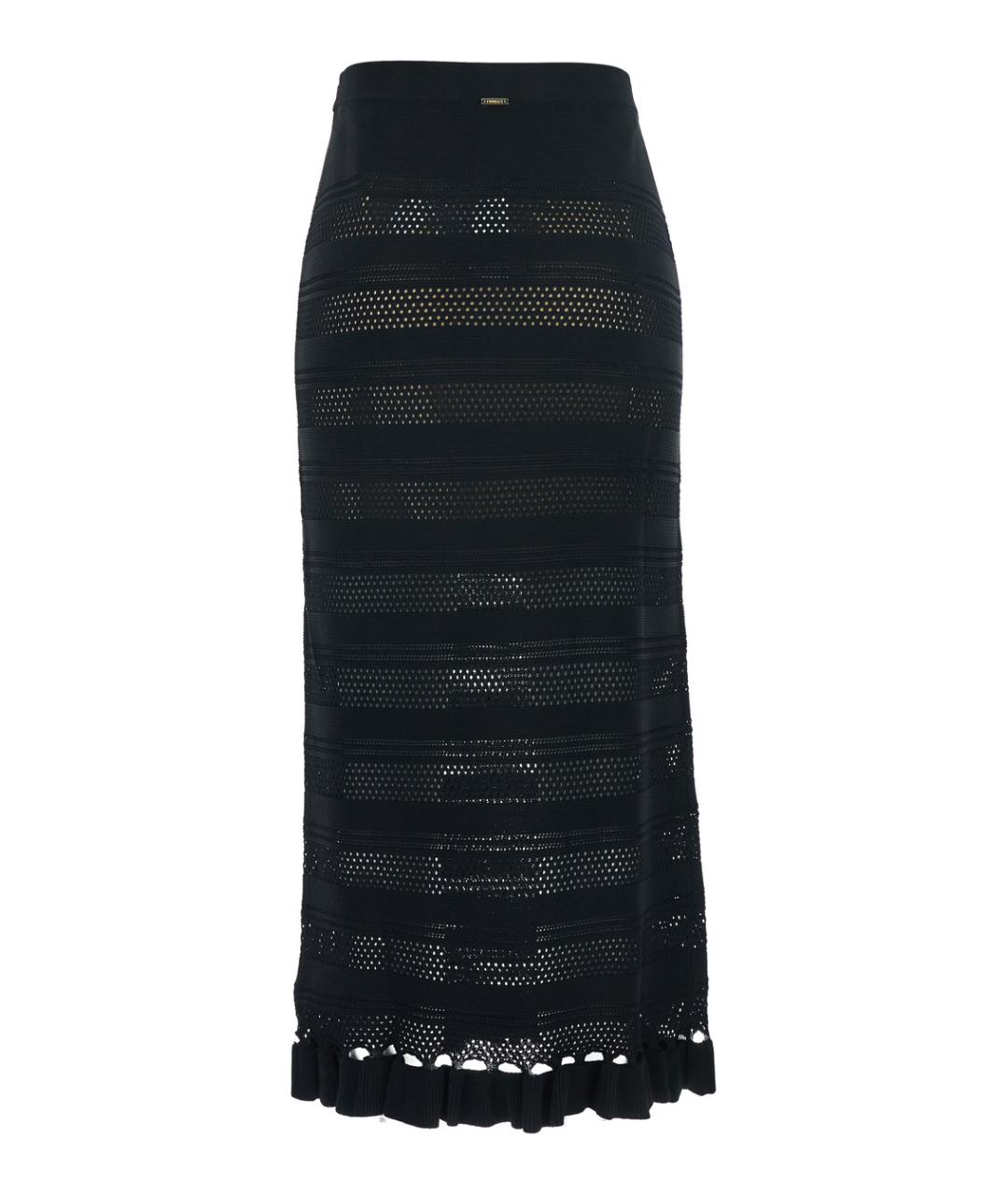 TWIN-SET Черная вискозная юбка миди, фото 2