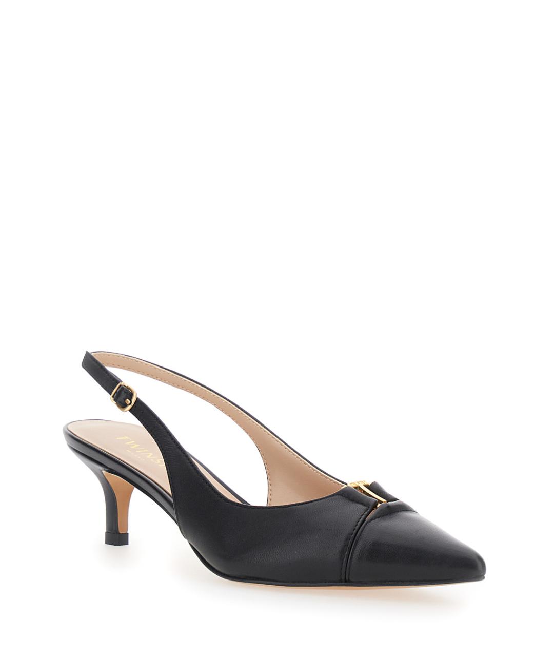 TWIN-SET Черные кожаные туфли, фото 2