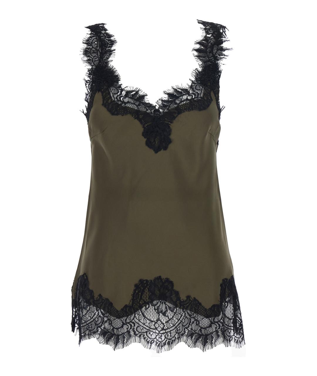 GOLD HAWK Зеленая шелковая майка, фото 1