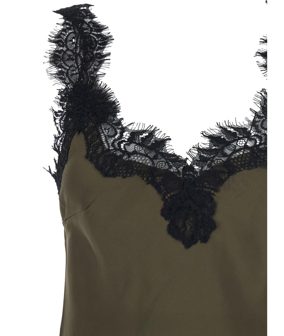 GOLD HAWK Зеленая шелковая майка, фото 3