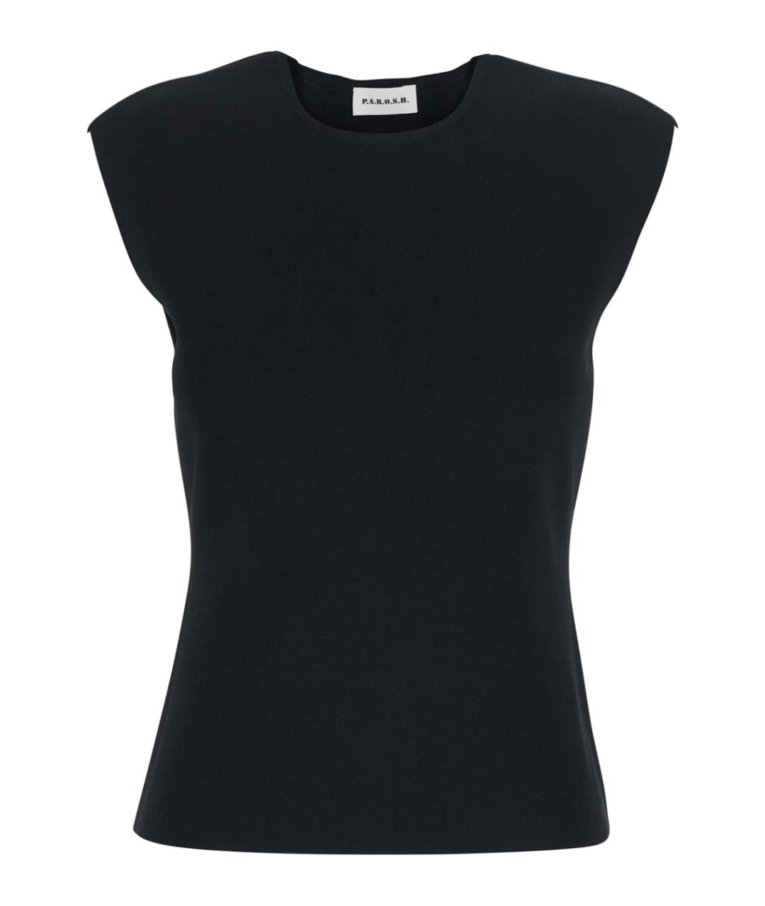 P.A.R.O.S.H. Черная вискозная майка, фото 1