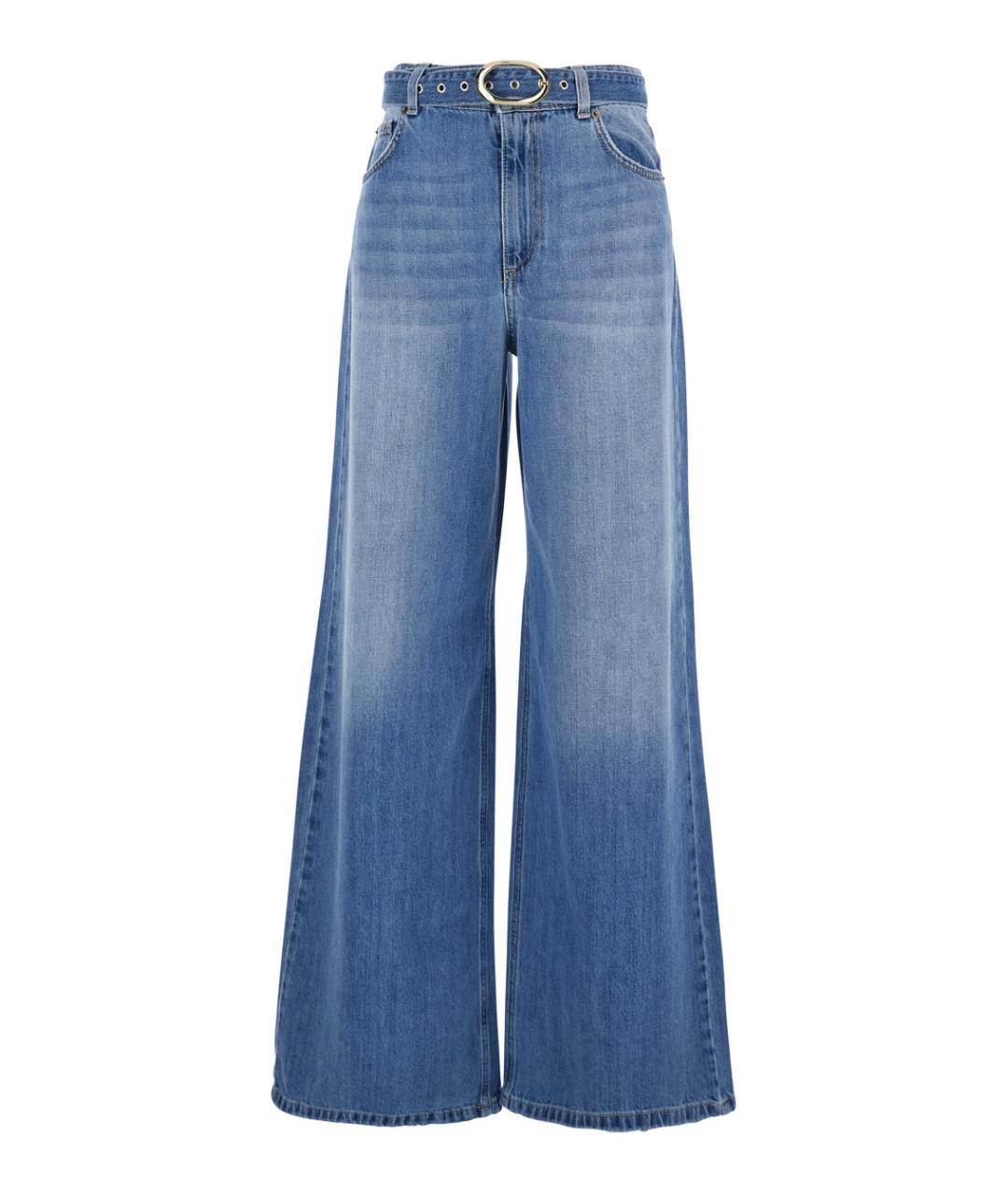 TWIN-SET Синие хлопковые прямые джинсы, фото 1